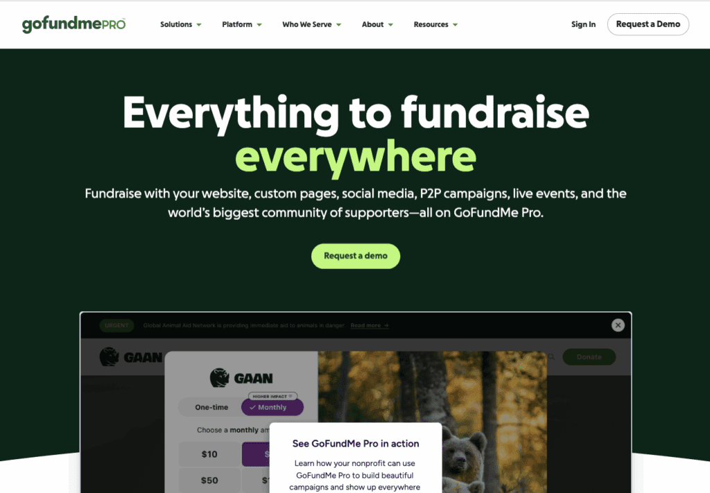 GoFundMe Pro Fundraising Software