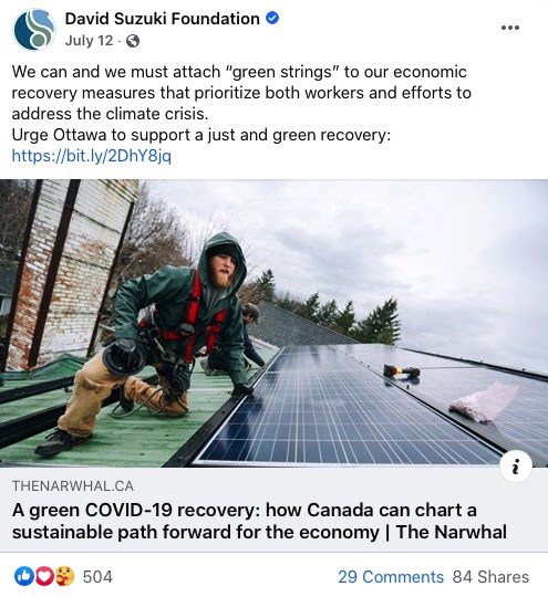 The David Suzuki Foundation incorporated social media into its nonprofit marketing strategy.