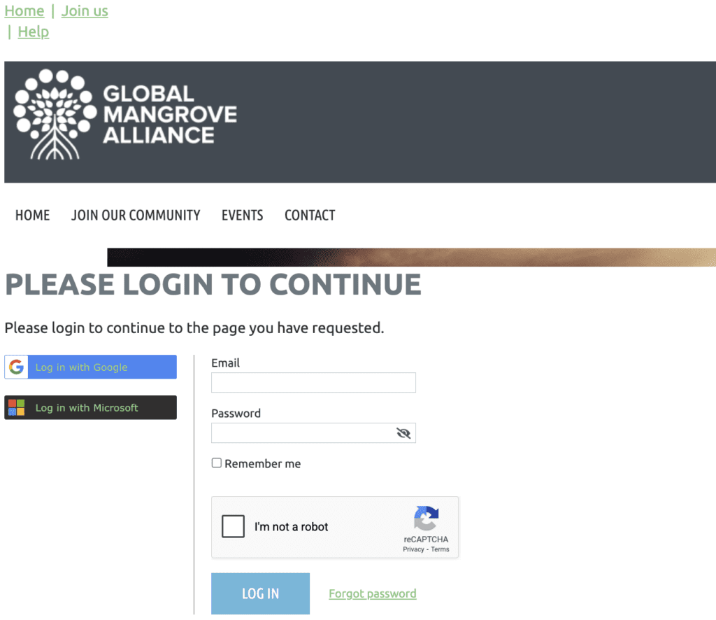 Global Mangrove Alliance Members-Only Login