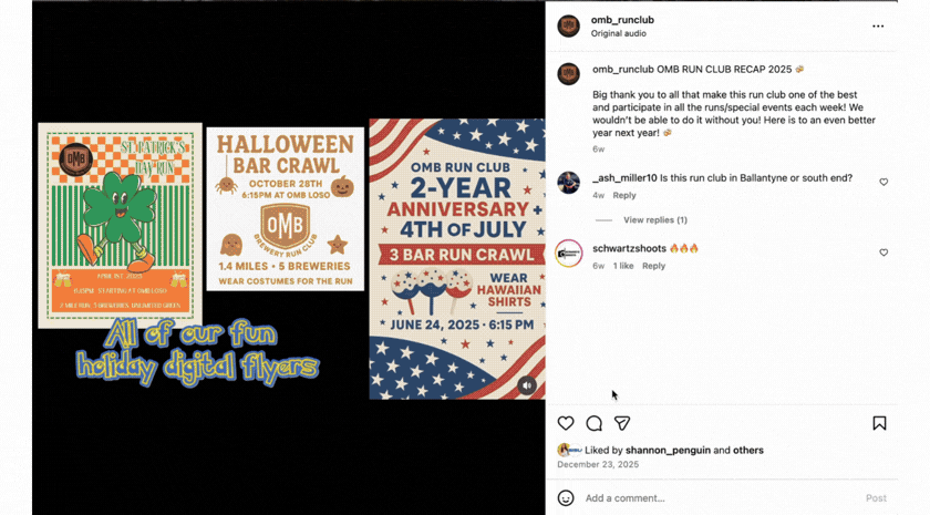 OMB Run Club Social Media Example